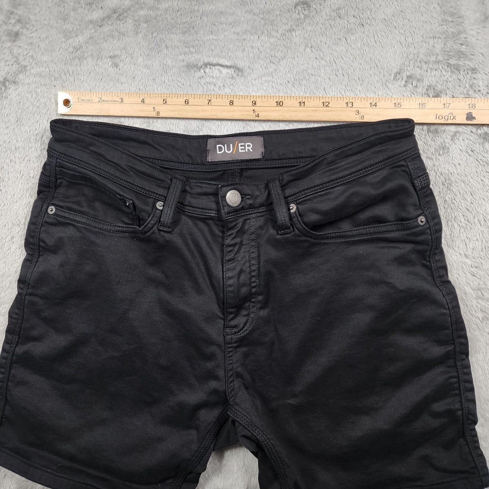 DUER Shorts Mens 33 Black Denim Chino 7" Inseam Casual Travel Summer Performance - Picture 10 of 12